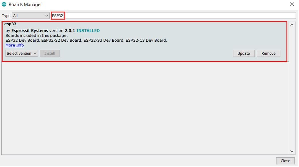 ESP32 Boards Manager