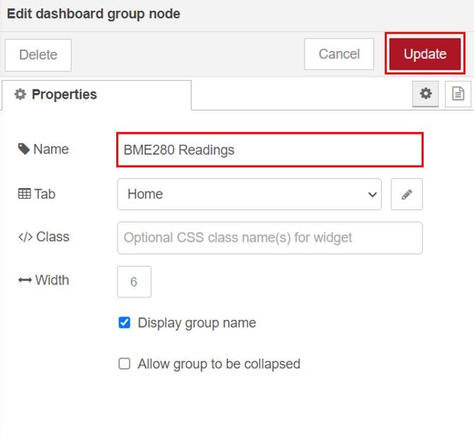 ESP32 MQTT BME280 Publish and Subscribe Project Set up Node-Red Dashboard 1