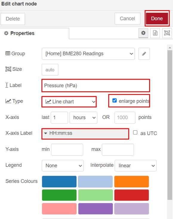 ESP32 MQTT BME280 Publish and Subscribe Project Set up Node-Red Dashboard 4