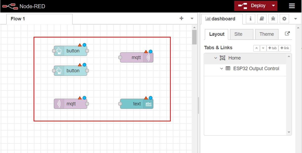 ESP32 MQTT Publish and Subscribe Project Control Output Set up Node-Red Dashboard 2