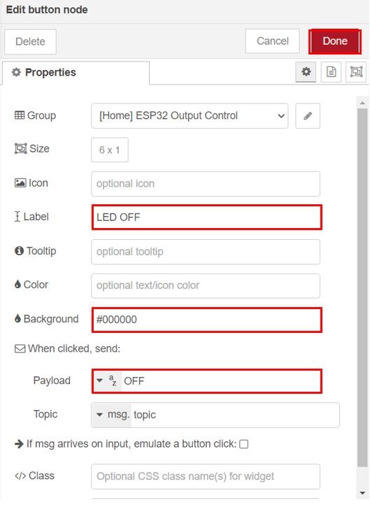 ESP32 MQTT Publish and Subscribe Project Control Output Set up Node-Red Dashboard 4