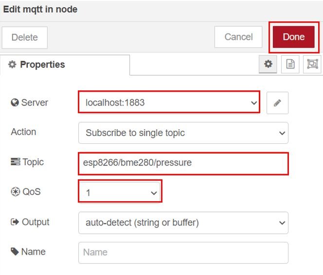 ESP8266 MQTT BME280 Publish and Subscribe Project Set up Node-Red Dashboard 3