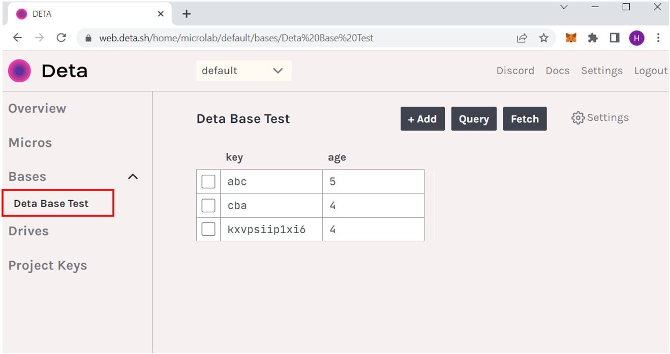 ESP32 Getting Started with Deta Base Database