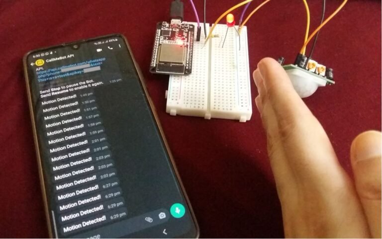 ESP32 Motion Detection Notification to WhatsApp number demo 2