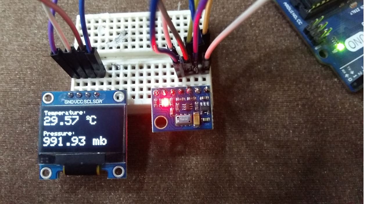 MS5611 with Arduino Display Sensor Data on OLED