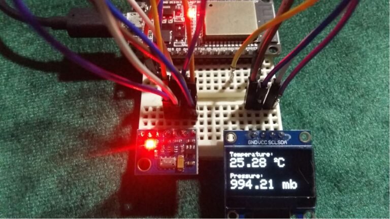 MS5611 with ESP32 Display sensor data on OLED