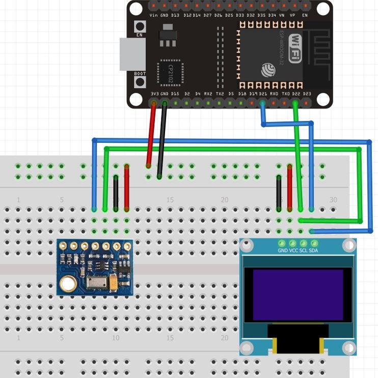 MS5611 with ESP32 and OLED connection diagram