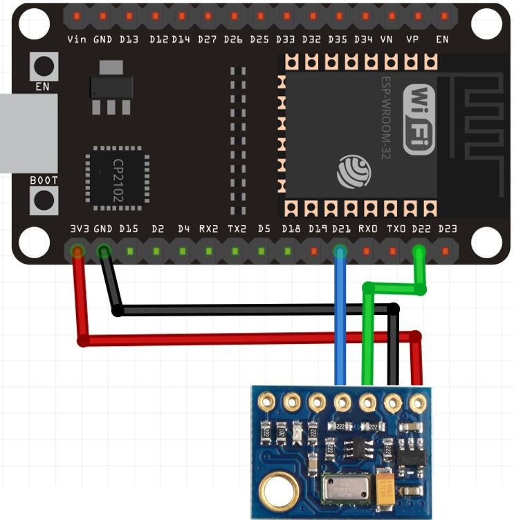 MS5611 with ESP32 connection diagram