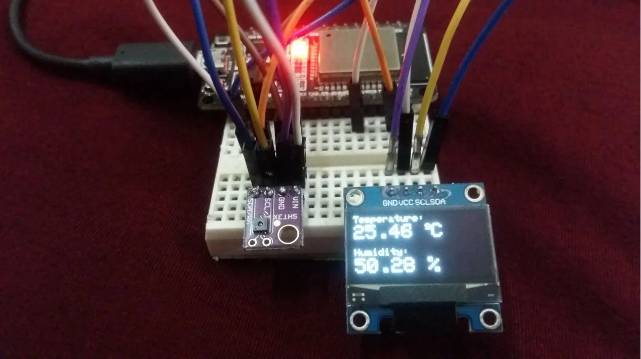 SHT31 with ESP32 Display Readings on OLED