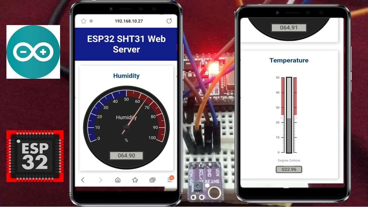 ESP32 SHT31 temperature humidity Web Server