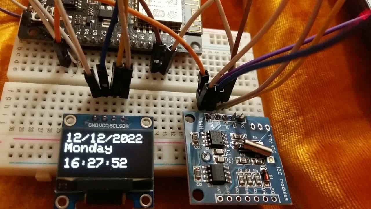 ESP8266 NodeMCU DS1307 RTC Real Time Clock with OLED