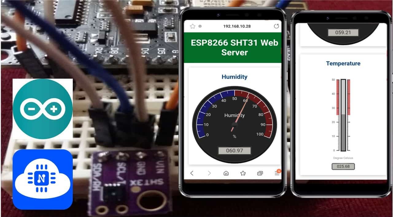 ESP8266 NodeMCU SHT31 temperature humidity Web Server