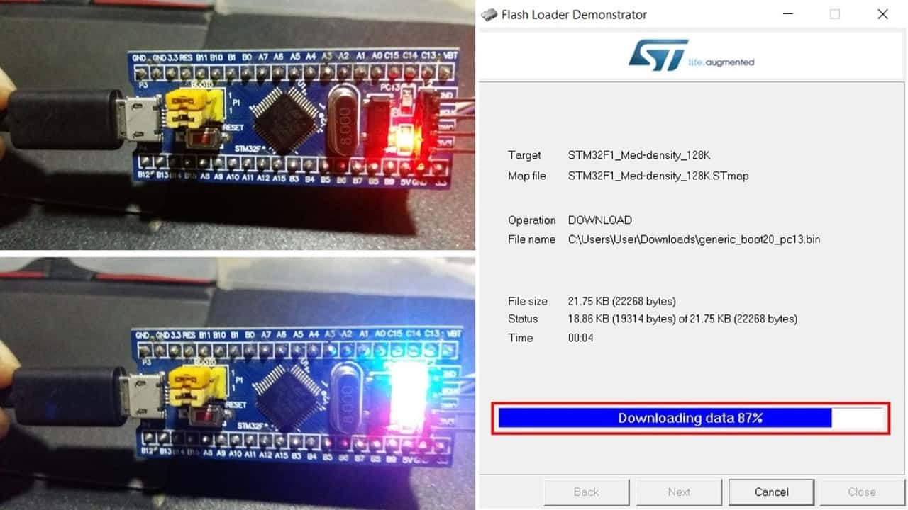Program STM32 Blue Pill through USB Port using bootloader