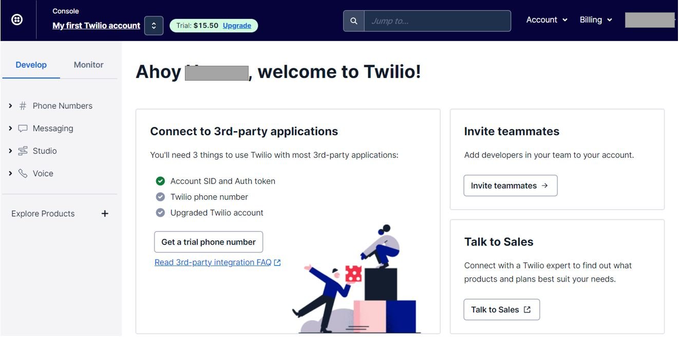 Twilio Welcome Console