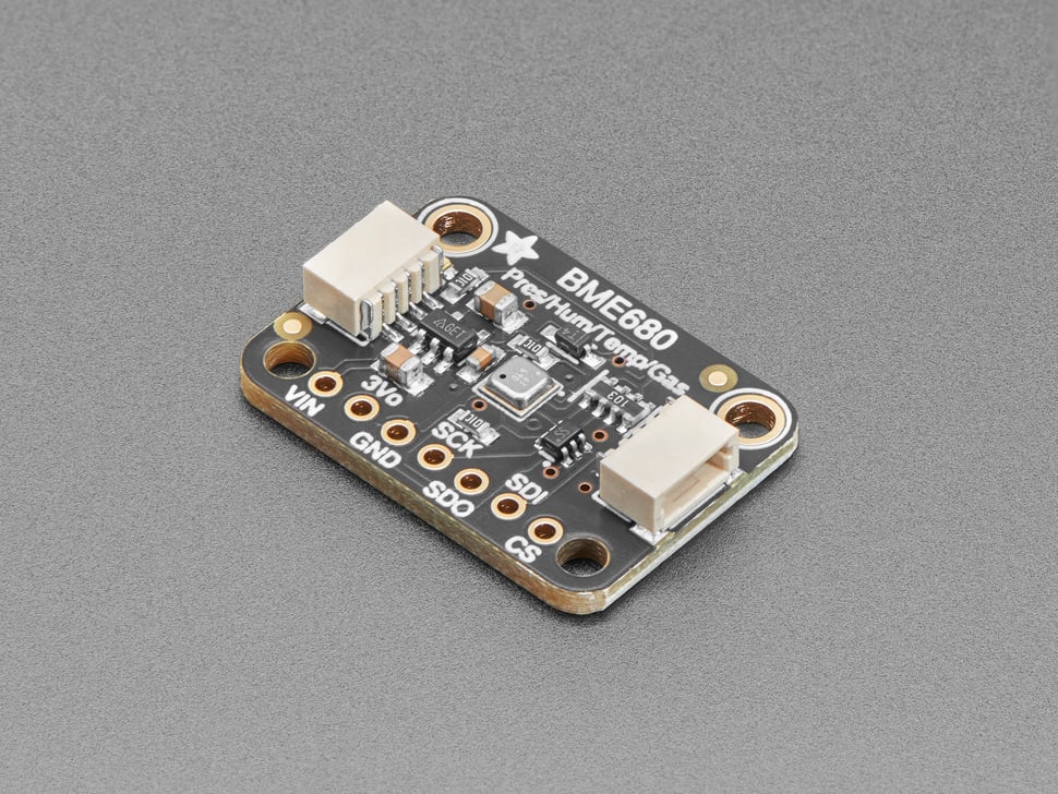 BME680 temperature humidity pressure and VOC gas air quality sensor