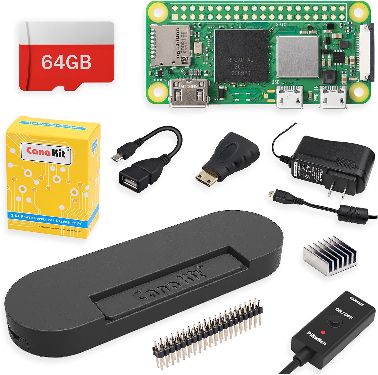 CanaKit Raspberry Pi Zero 2 W Starter MAX Kit with case and 64GB card