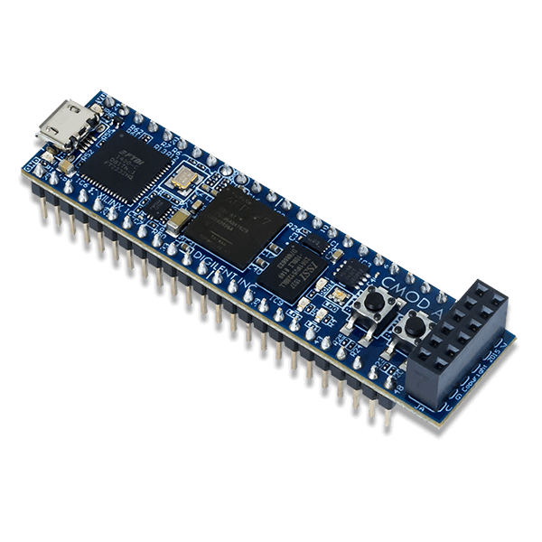 Digilent Cmod A7 breadboardable Artix-7 FPGA module in 48-pin DIP form factor