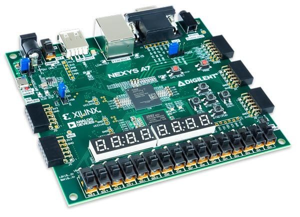 Digilent Nexys A7-100T Artix-7 FPGA trainer board for ECE curriculum