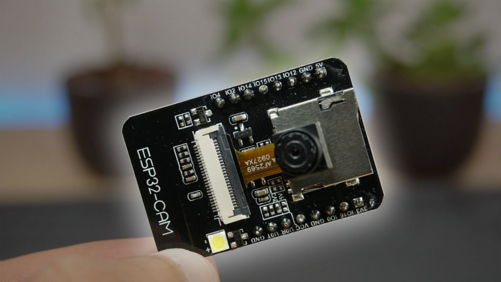 ESP32-CAM development board ready for WiFi video streaming projects with external antenna