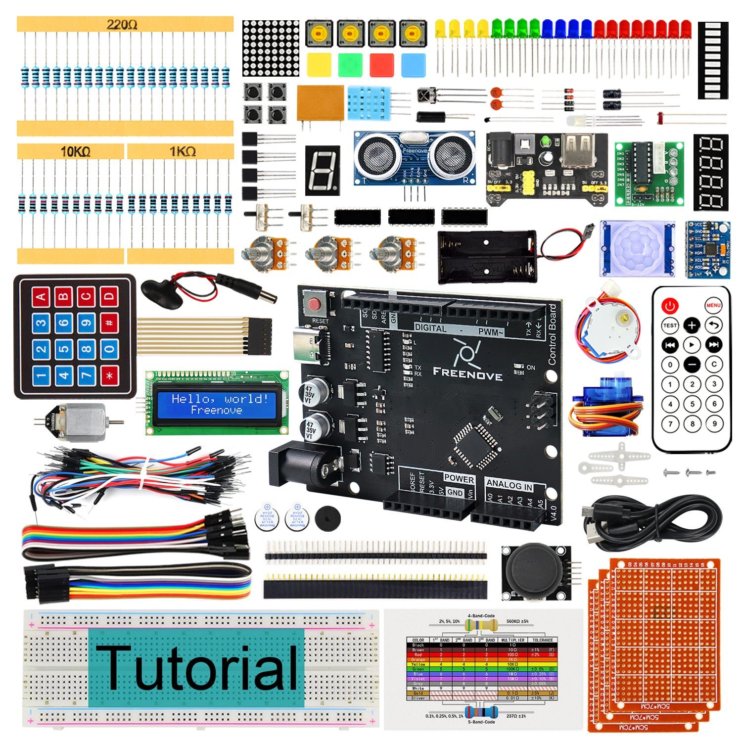 Freenove Ultimate Starter Kit V4 for Arduino - 274 page tutorial