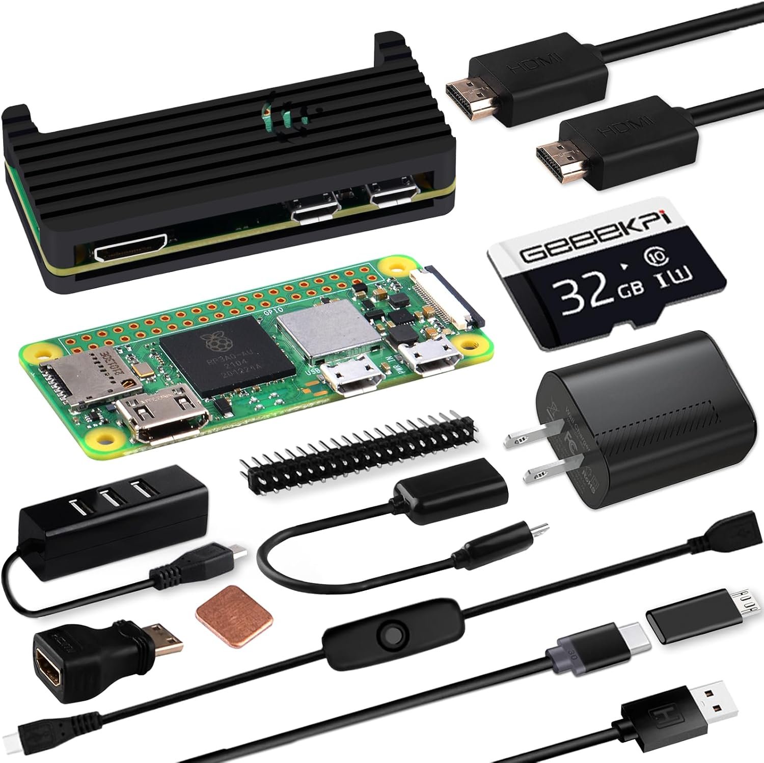 GeeekPi Raspberry Pi Zero 2 W aluminum case kit with heatsink