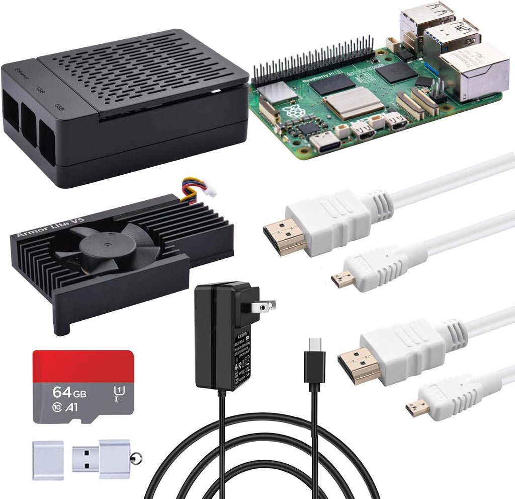 GeeekPi 52Pi Raspberry Pi 5 starter kit with metal case, active cooler and 27W power supply