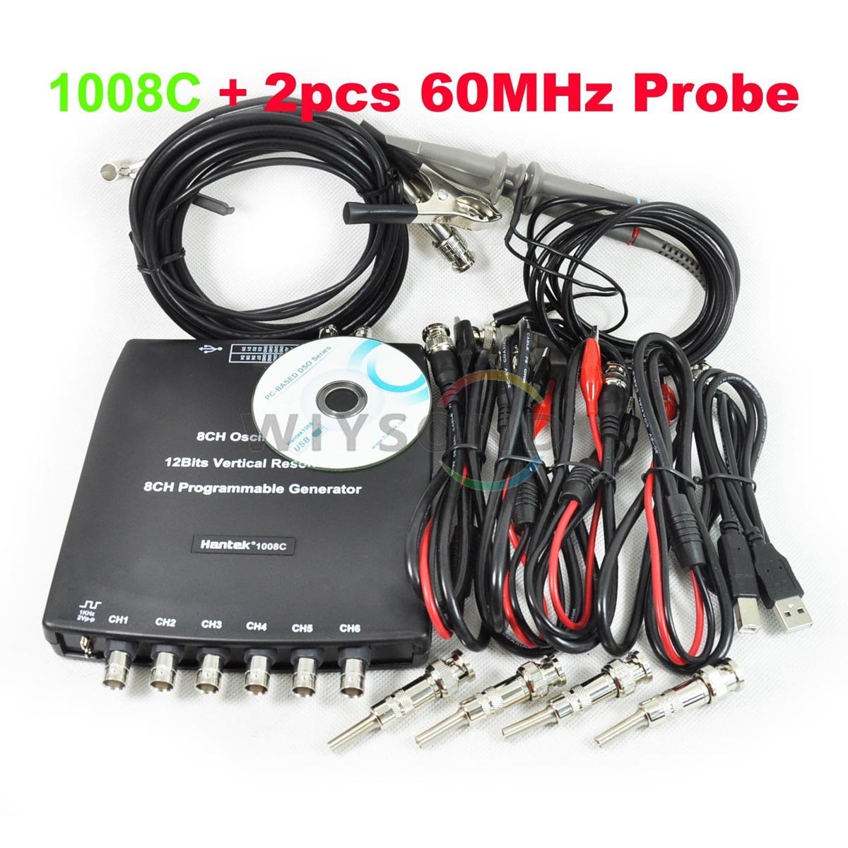 Hantek 1008C 8-channel automotive diagnostic USB oscilloscope