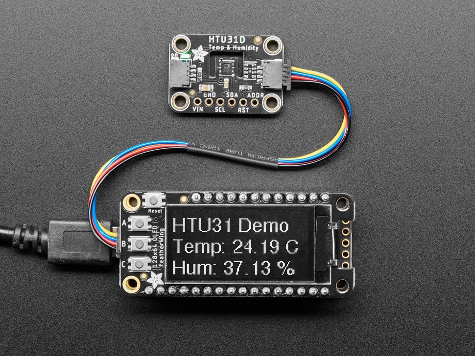 Adafruit HTU31 I2C temperature and humidity sensor breakout, a modern DHT alternative