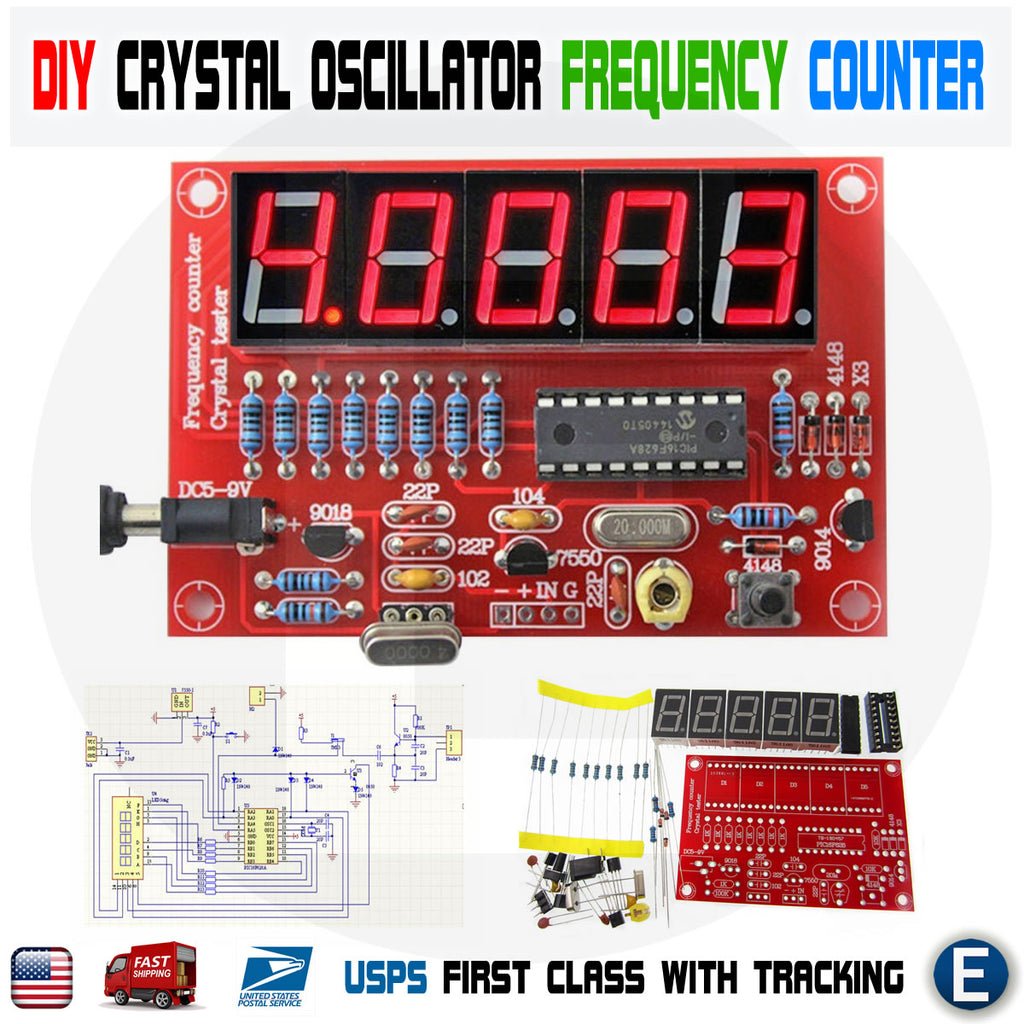 1Hz-50MHz assembled crystal oscillator frequency counter module with 5-digit LED display