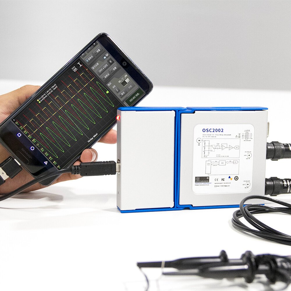 LOTO OSC2002 compact 2-channel USB PC oscilloscope with 1GSa/s sampling