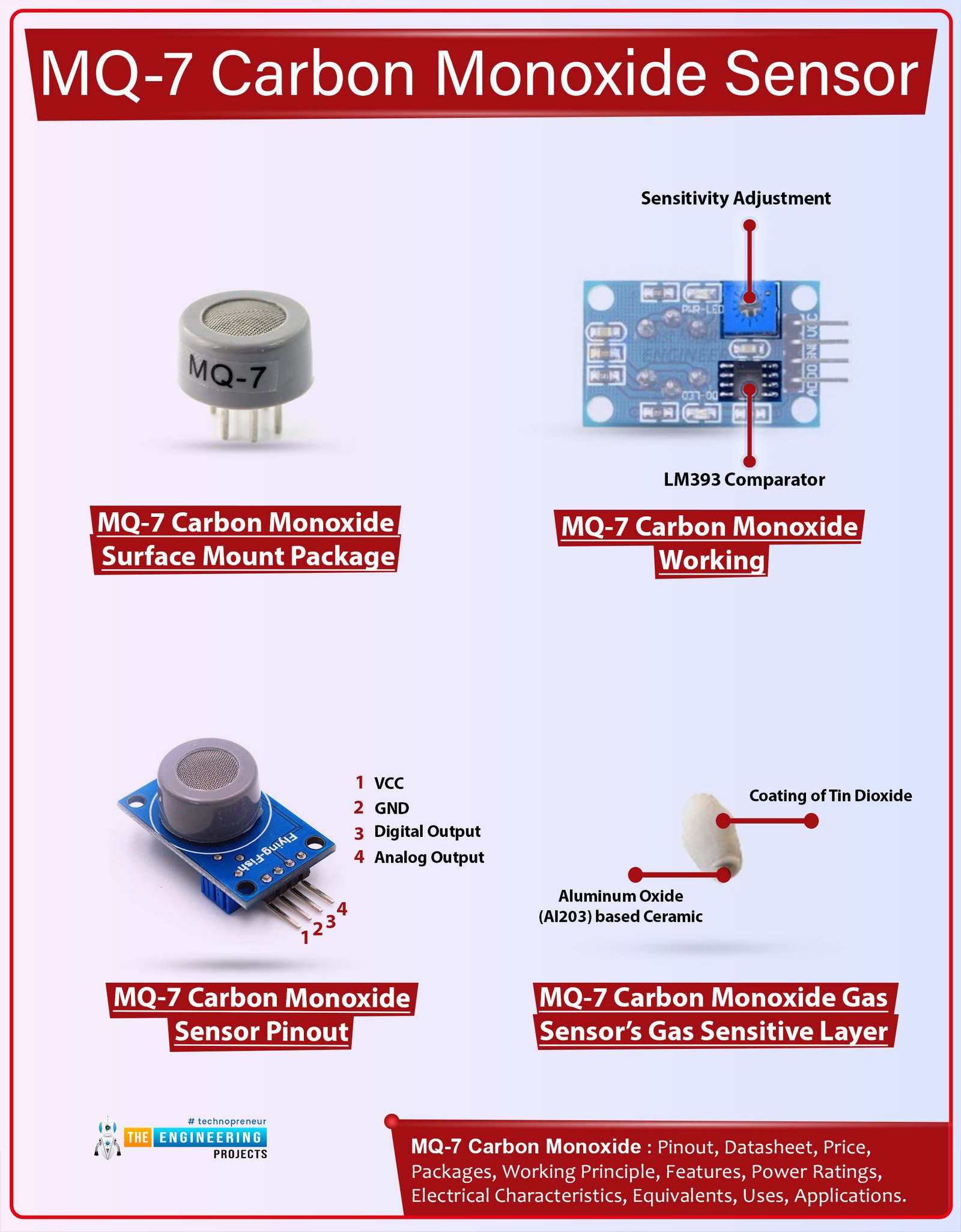 MQ-7 carbon monoxide CO gas sensor module for Arduino