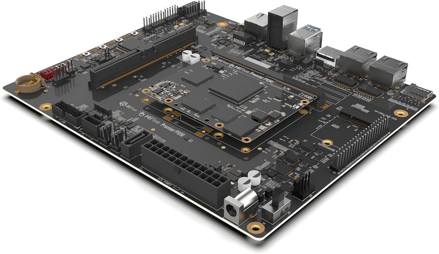 SiFive HiFive Premier P550 quad-core RISC-V development board with ESWIN EIC7700X