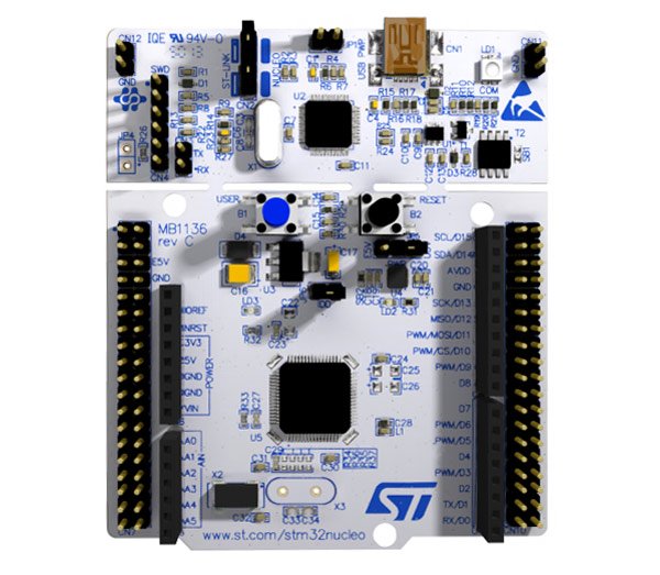 STM32 Nucleo-F401RE development board with on-board ST-LINK debugger