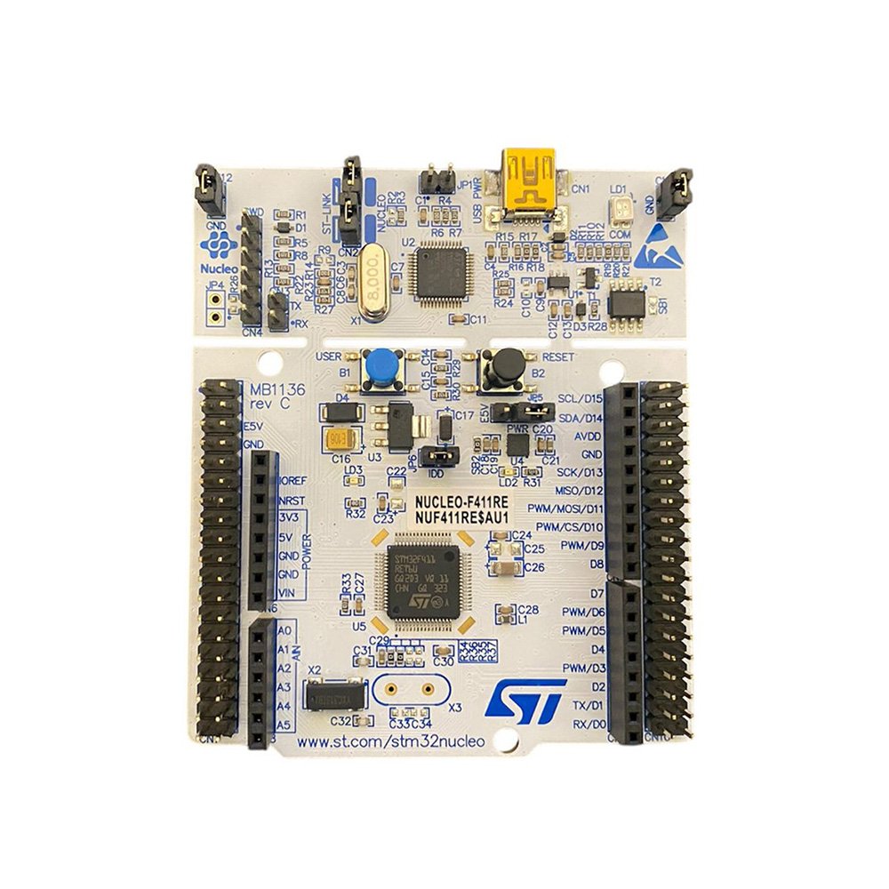 STM32 Nucleo-F411RE development board with STM32F411RE Cortex-M4 MCU