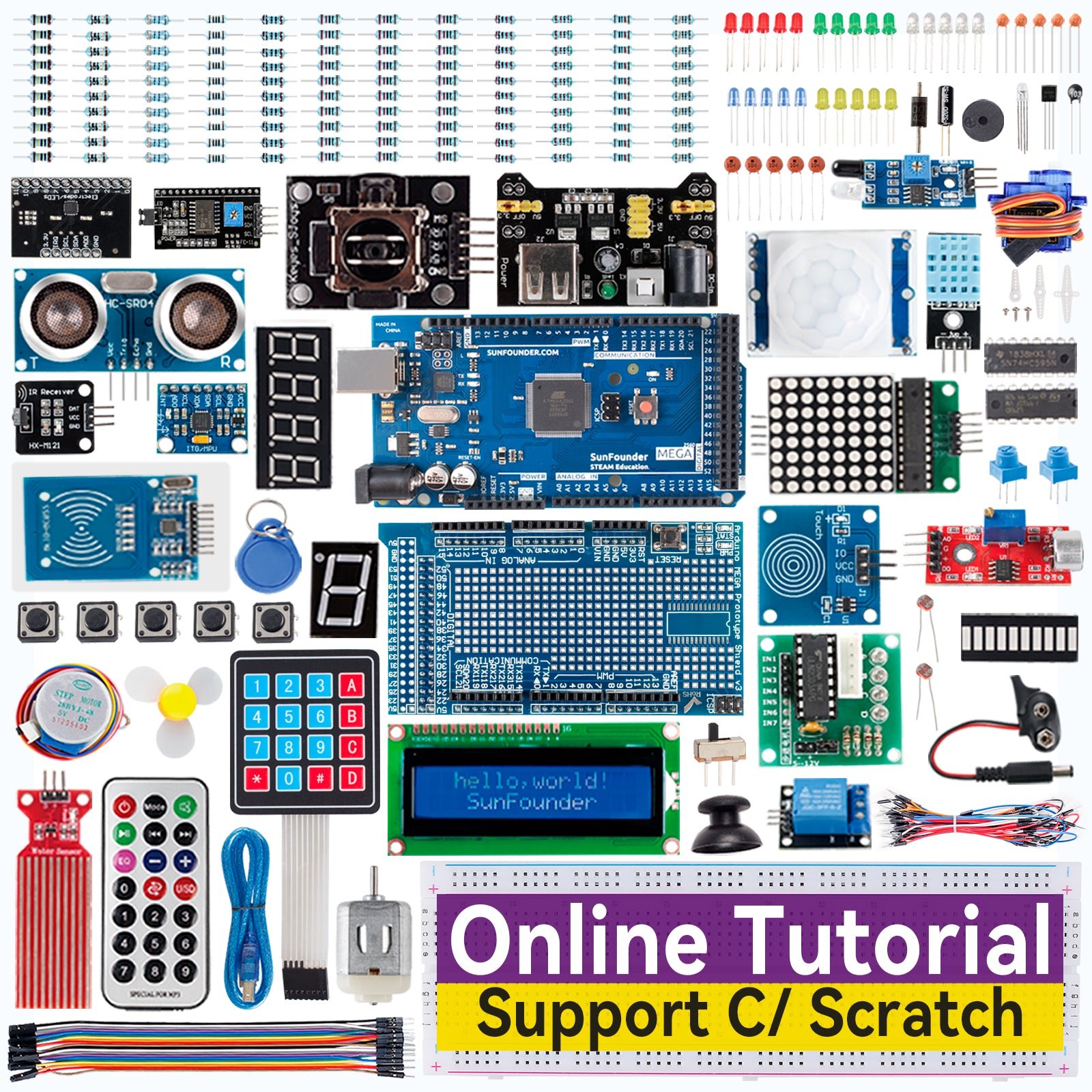 SunFounder Most Complete Starter Kit for Arduino Mega 2560 - 291 components