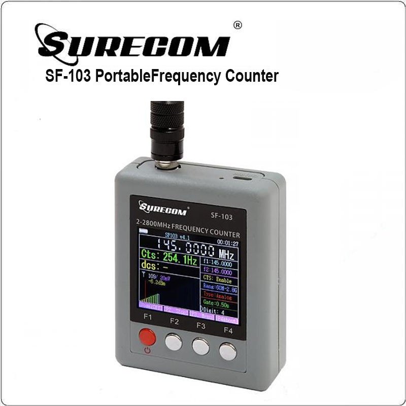 Surecom SF-103 portable frequency counter 2MHz-2.8GHz with color TFT display and CTCSS DCS decoder