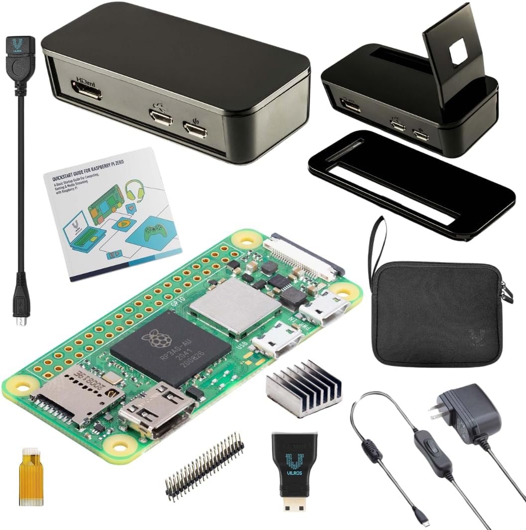 Vilros Raspberry Pi Zero 2 W basic starter kit with multi-use case and adapters