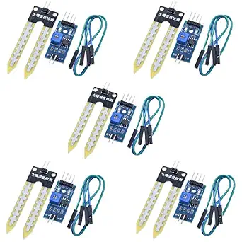 HiLetgo LM393 resistive soil moisture hygrometer sensor 5-pack for Arduino