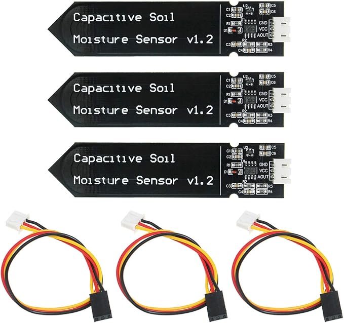 KeeYees high sensitivity capacitive soil moisture sensor 3-pack for Arduino