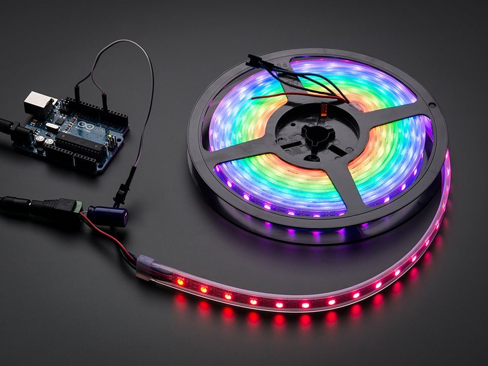 Adafruit NeoPixel Digital RGB LED strip 60 LED black flex PCB WS2812B