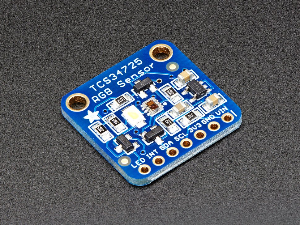 Adafruit TCS34725 RGB color sensor breakout with IR filter and white LED for Arduino