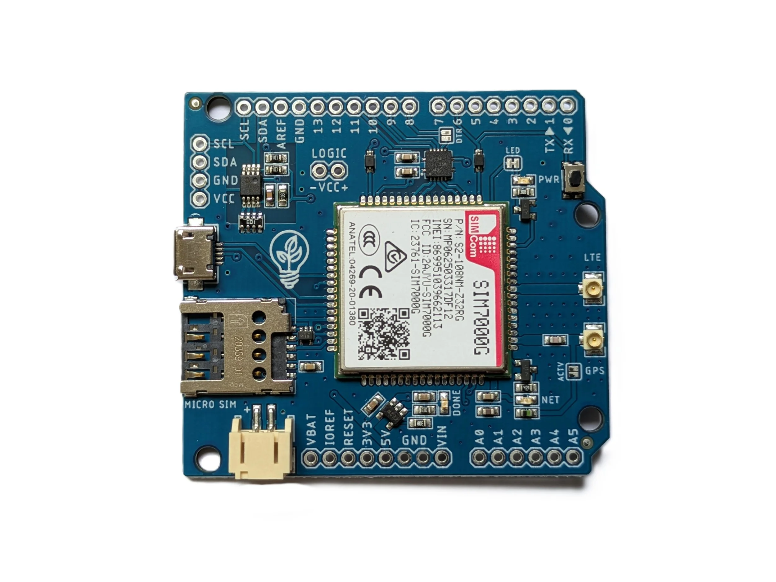 Botletics SIM7000G LTE-M NB-IoT GPS shield kit for Arduino
