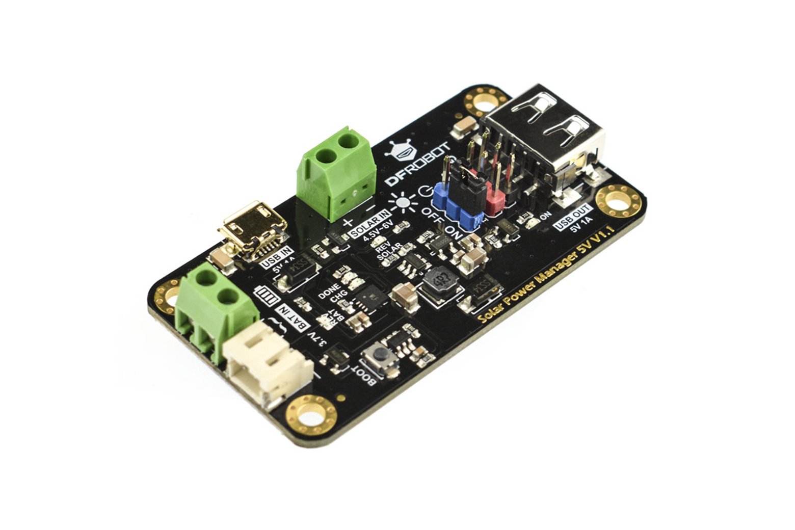 DFRobot Solar Power Manager 5V MPPT lithium battery charger module with 900mA charge current