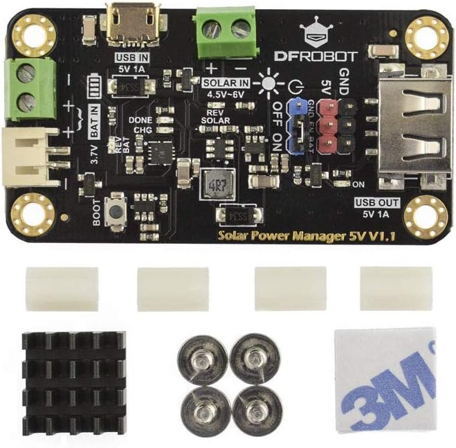 DFRobot Solar Power Manager 5V 900mA MPPT solar charging module for ESP32 Arduino IoT nodes