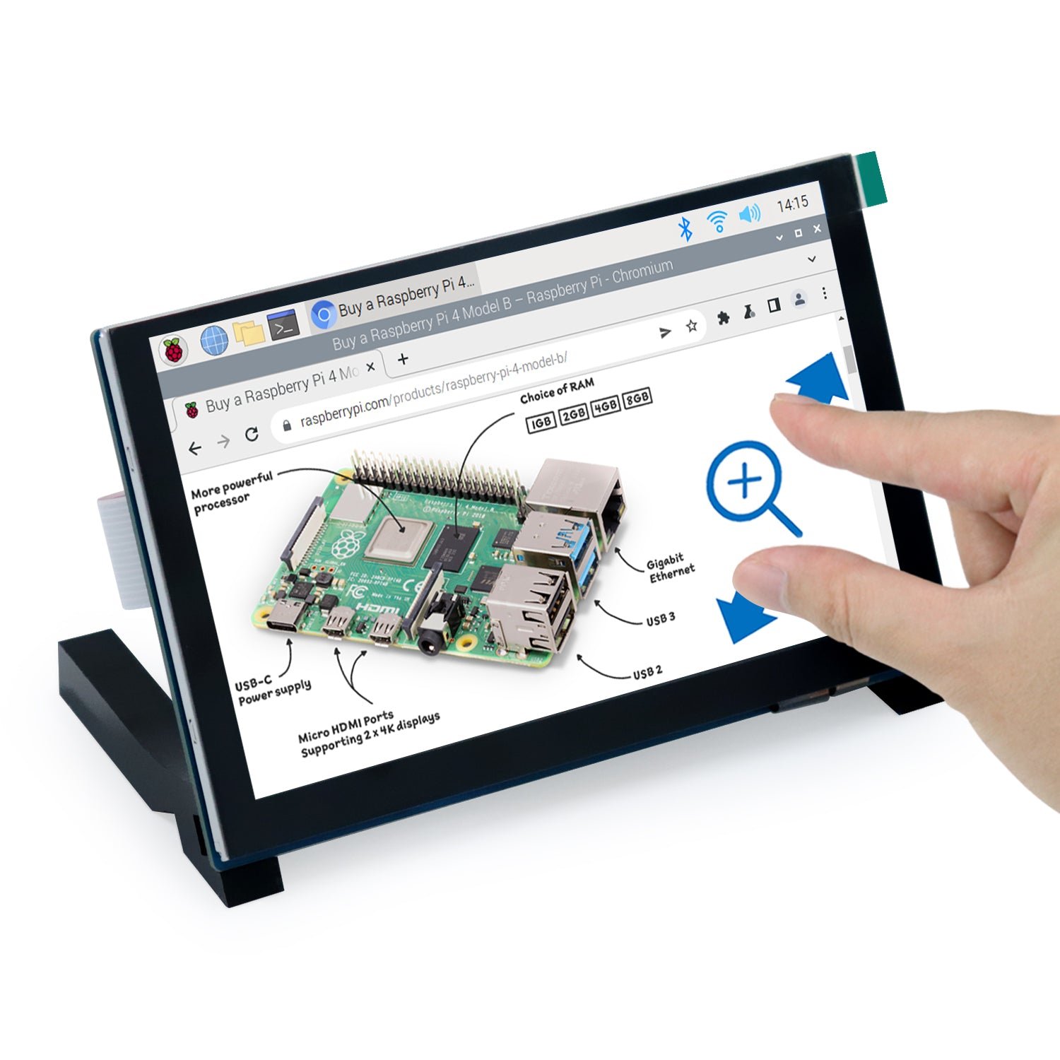 Freenove 5 inch 800x480 IPS capacitive DSI touchscreen for Raspberry Pi