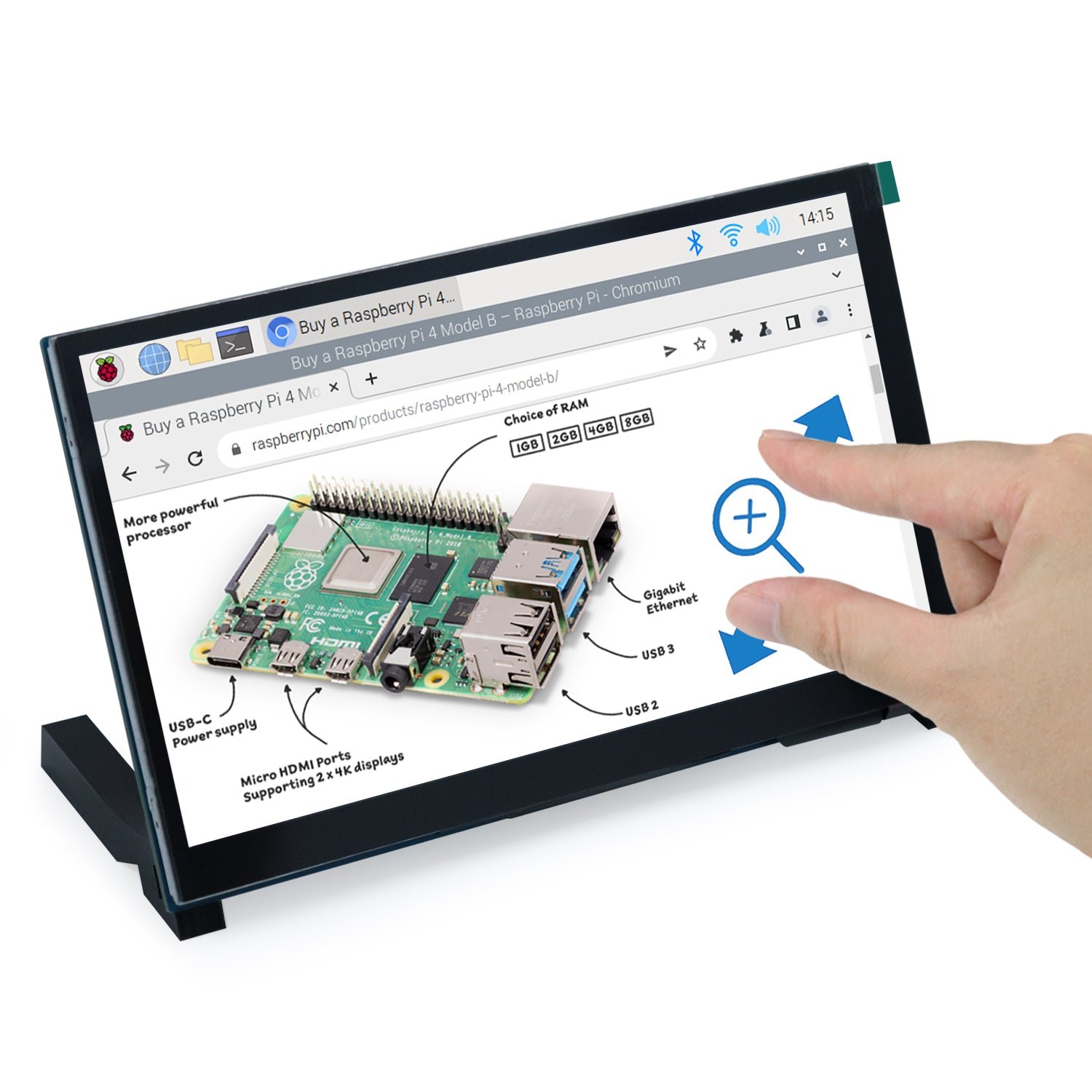 Freenove 7 inch 800x480 IPS capacitive DSI touchscreen for Raspberry Pi