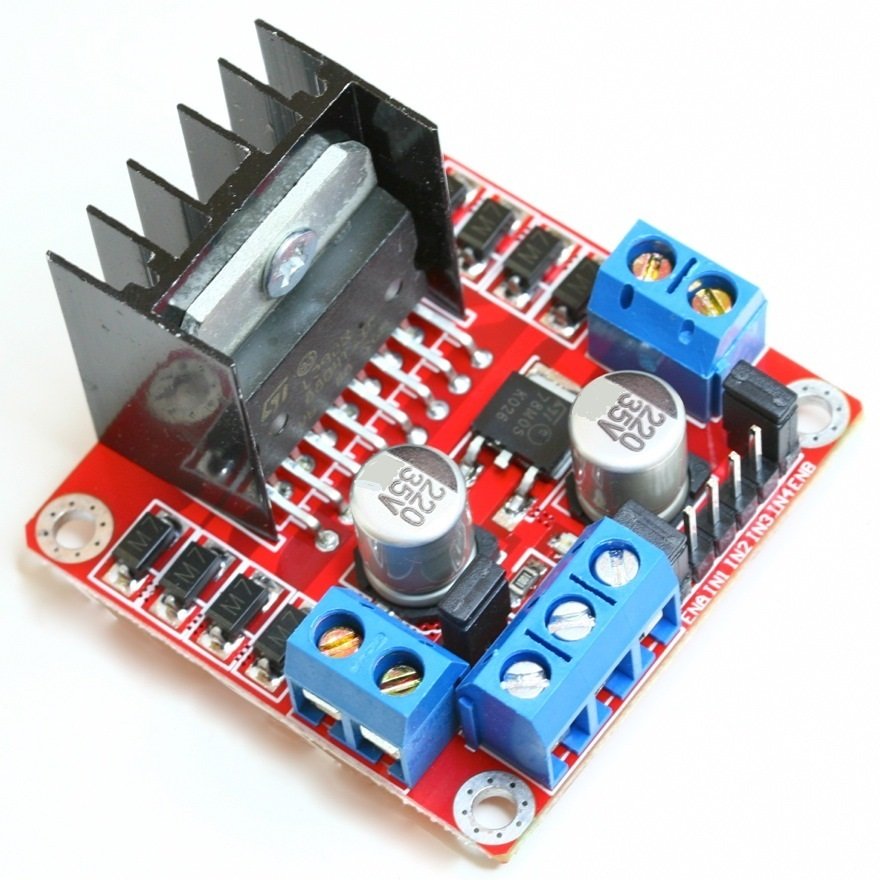 L298N dual H-bridge DC motor driver module with heatsink