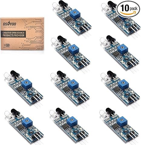 OSOYOO 10-Pack IR Obstacle Avoidance Sensor Module for Arduino