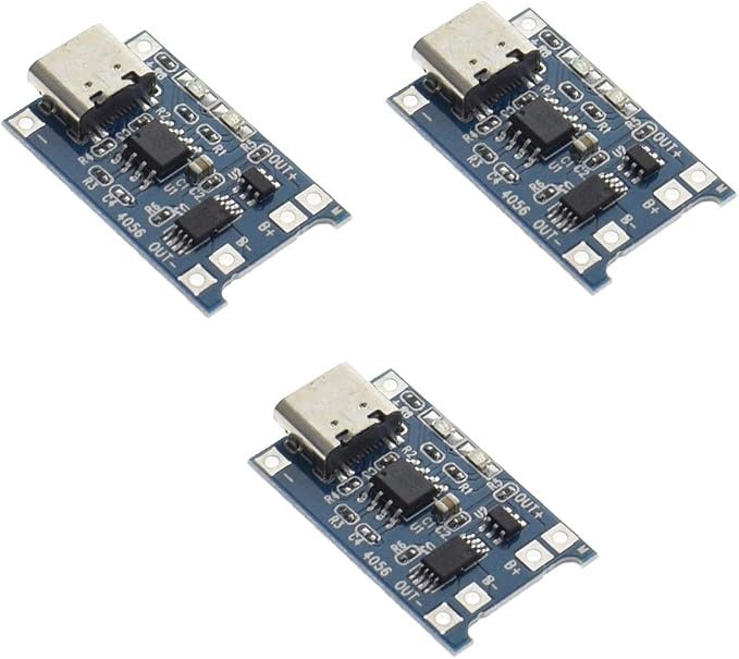 TP4056 Type-C USB 1A lithium battery charger module with dual protection for 18650 LiPo