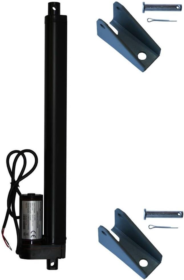 WindyNation 12 inch 12V linear actuator 225 lbs with mounting brackets